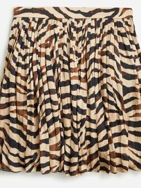 J. Crew Featherweight satin mini skirt in zebra stripe size 14